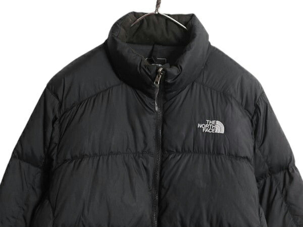 ノースフェイス ナイロン ダウン ジャケット メンズ L / The North Face ブルゾン ハイネック フルジップ キルティング 550フィル ブラック