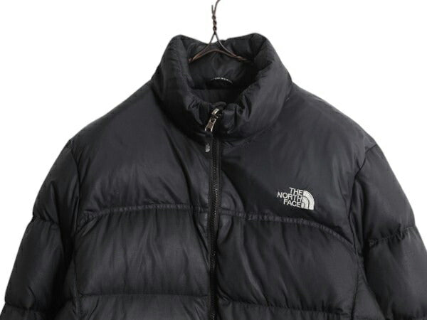 ノースフェイス ヌプシ ダウン ジャケット レディース XL メンズ S 程 The North face NUPTSE アウトドア ナイロン 700フィル ブルゾン 黒
