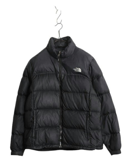 ノースフェイス ヌプシ ダウン ジャケット レディース XL メンズ S 程 The North face NUPTSE アウトドア ナイロン 700フィル ブルゾン 黒