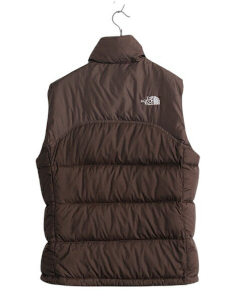 ノースフェイス ヌプシ ダウン ベスト レディース S The North face アウトドア NUPTSE 700フィル フルジップ 重ね着 前開き パッカブル 茶