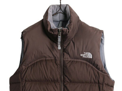 ノースフェイス ヌプシ ダウン ベスト レディース S The North face アウトドア NUPTSE 700フィル フルジップ 重ね着 前開き パッカブル 茶