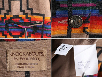 デッドストック 90s USA製 ペンドルトン ネイティブ テーラード ジャケット レディース M / ブレザー KNOCK ABOUTS PENDLETON ウール 総柄
