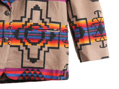 デッドストック 90s USA製 ペンドルトン ネイティブ テーラード ジャケット レディース M / ブレザー KNOCK ABOUTS PENDLETON ウール 総柄
