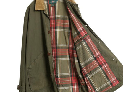 90s ジェイクルー ハンティング ジャケット メンズ L / オールド JCREW 巨人タグ チェック ライナー付き コットン カバーオール アウトドア