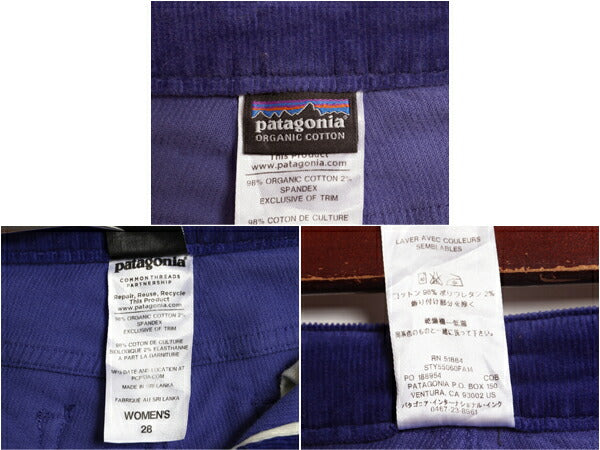 パタゴニア 細畝 コーデュロイ パンツ レディース 28 14年製 PATAGONIA アウトドア ストレート ストレッチ コットン ノータック スラックス