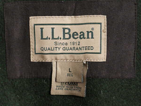エルエルビーン ハーフムーン メルトン ウール ハンティング ベスト メンズ L 古着 LLBEAN 重ね着 前開き 無地 アウトドア LLビーン カーキ