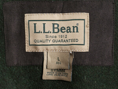エルエルビーン ハーフムーン メルトン ウール ハンティング ベスト メンズ L 古着 LLBEAN 重ね着 前開き 無地 アウトドア LLビーン カーキ