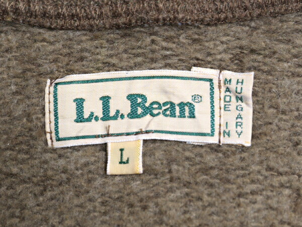 80s エルエルビーン ハーフジップ ニット セーター メンズ L / ヴィンテージ LLBEAN プルオーバー ハイネック ウール コットン 裏起毛 無地