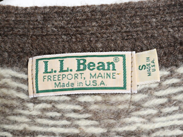 80s USA製 エルエルビーン ウール ニット ベスト レディース S / ヴィンテージ LLBEAN フェアアイル ノルディック 前開き 総柄 セーター