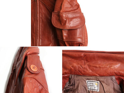 70s ビンテージ ■ NATURAL COMFORT ナチュラルコンフォート 本革レザー コート ジャケット ( 11 レディース M 程) 古着 70年代 ベルト付き