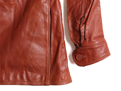 70s ビンテージ ■ NATURAL COMFORT ナチュラルコンフォート 本革レザー コート ジャケット ( 11 レディース M 程) 古着 70年代 ベルト付き