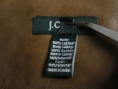 ジェイクルー 本革 レザー ハーフ コート M 革ジャン J CREW フィールド ジャケット 中綿 キルティング ライナー付き ジャンパー ブラウン
