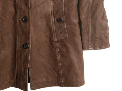 バブアー 本革 レザー ハーフ コート 8 レディース M 程 / Barbour 革ジャン ジャケット チェック 中綿 ライナー付き ブラウン 3ワラント