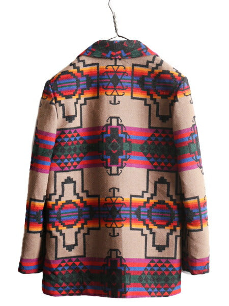 デッドストック 90s USA製 ペンドルトン ネイティブ テーラード ジャケット レディース M 90年代 オールド ブレザー PENDLETON ウール 総柄