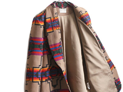 デッドストック 90s USA製 ペンドルトン ネイティブ テーラード ジャケット レディース M 90年代 オールド ブレザー PENDLETON ウール 総柄