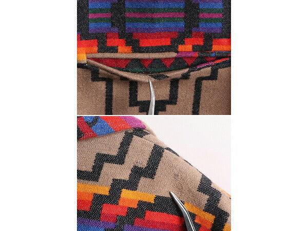 デッドストック 90s USA製 ペンドルトン ネイティブ テーラード ジャケット レディース M 90年代 オールド ブレザー PENDLETON ウール 総柄