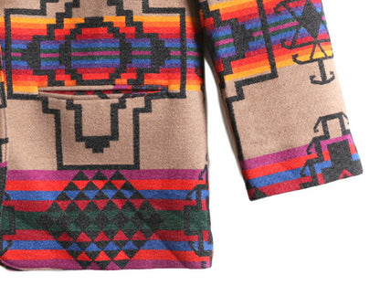 デッドストック 90s USA製 ペンドルトン ネイティブ テーラード ジャケット レディース M 90年代 オールド ブレザー PENDLETON ウール 総柄