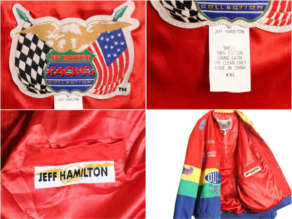 90s ジェフハミルトン レーシング ジャケット メンズ XXL / 古着 オールド 当時物 NASCAR 50周年記念 DUPONT コットン 企業物 大きいサイズ