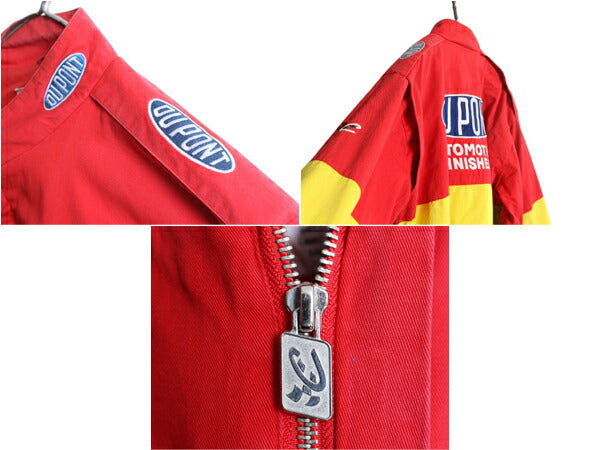 90s ナスカー オフィシャル コットン レーシング ジャケット メンズ XL 古着 オールド CHASE NASCAR ジェフゴードン DUPONT 当時物 企業物