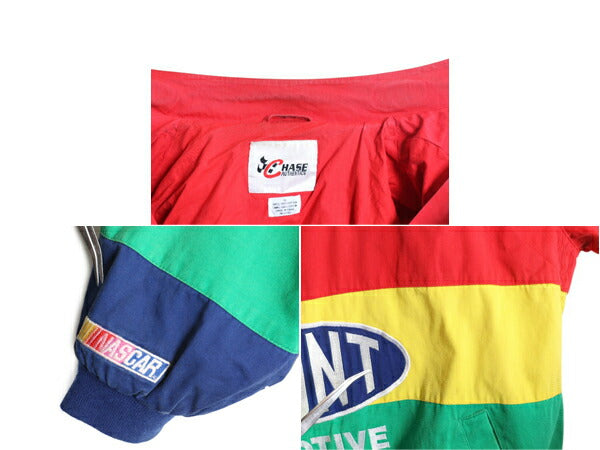 90s ナスカー オフィシャル コットン レーシング ジャケット メンズ XL 古着 オールド CHASE NASCAR ジェフゴードン DUPONT 当時物 企業物