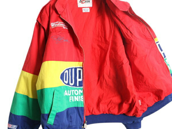 90s ナスカー オフィシャル コットン レーシング ジャケット メンズ XL 古着 オールド CHASE NASCAR ジェフゴードン DUPONT 当時物 企業物