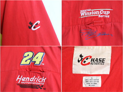 90s ナスカー オフィシャル コットン レーシング ジャケット メンズ XL 古着 オールド CHASE NASCAR ジェフゴードン DUPONT 当時物 企業物
