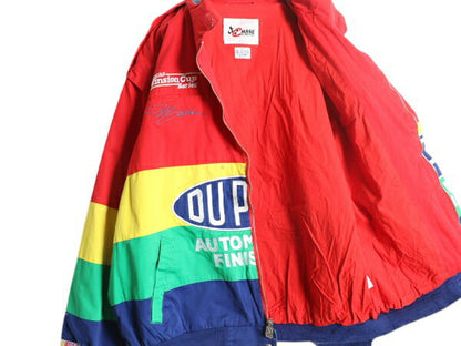 90s ナスカー オフィシャル コットン レーシング ジャケット メンズ XL 古着 オールド CHASE NASCAR ジェフゴードン DUPONT 当時物 企業物