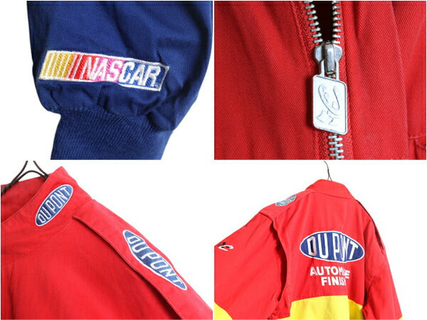 90s ナスカー オフィシャル コットン レーシング ジャケット メンズ XL 古着 オールド CHASE NASCAR ジェフゴードン DUPONT 当時物 企業物