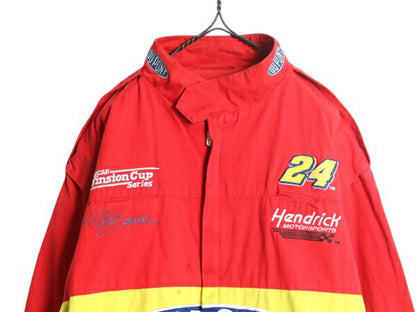90s ナスカー オフィシャル コットン レーシング ジャケット メンズ XL 古着 オールド CHASE NASCAR ジェフゴードン DUPONT 当時物 企業物