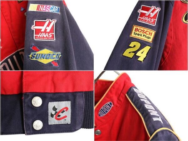 00s ナスカー オフィシャル レーシング ジャケット メンズ XL / オールド CHASE NASCAR ジェフゴードン DUPONT 当時物 ファイヤー パターン