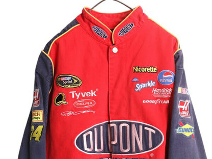 00s ナスカー オフィシャル レーシング ジャケット メンズ XL / オールド CHASE NASCAR ジェフゴードン DUPONT 当時物 ファイヤー パターン