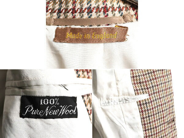 イギリス製  ターンブル&アッサー ツイード テーラード ジャケット メンズ S / ブレザー Turnbull&Asser チェック チェンジポケット 英国製