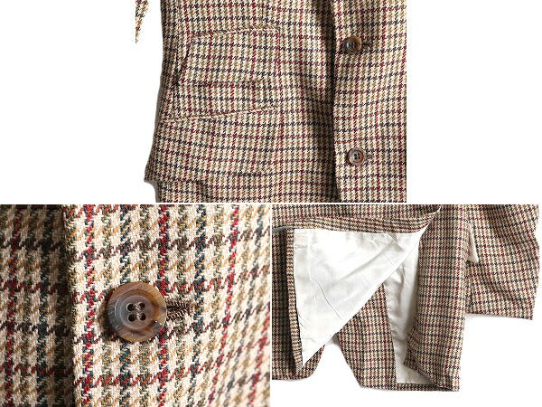 イギリス製  ターンブル&アッサー ツイード テーラード ジャケット メンズ S / ブレザー Turnbull&Asser チェック チェンジポケット 英国製