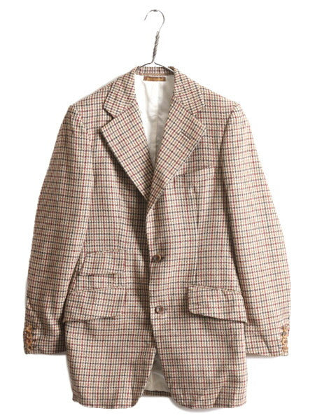 イギリス製  ターンブル&アッサー ツイード テーラード ジャケット メンズ S / ブレザー Turnbull&Asser チェック チェンジポケット 英国製