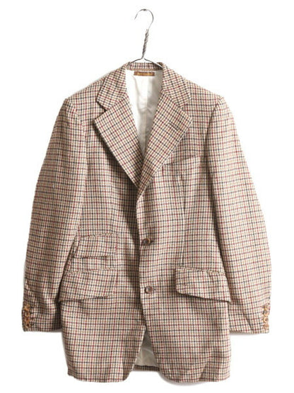 イギリス製  ターンブル&アッサー ツイード テーラード ジャケット メンズ S / ブレザー Turnbull&Asser チェック チェンジポケット 英国製