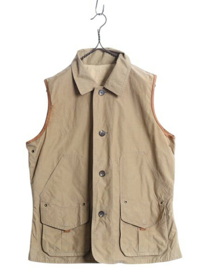 00s LAUREN ラルフローレン リバーシブル ベスト レディース L オールド ポロ ハンティング シューティング サファリ 重ね着 前開き カーキ