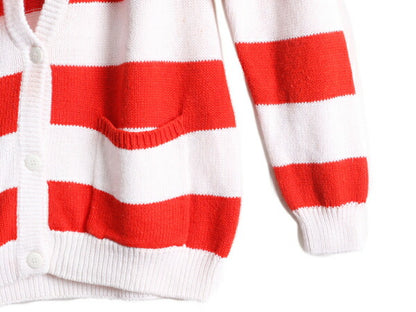 80s OLD GAP 二ット ワイド ボーダー ロング カーディガン レディース L 80年代 ヴィンテージ オールド ギャップ コットン ラミー セーター