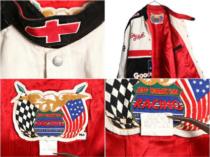 90s USA製 ジェフハミルトン ナスカー レーシング ジャケット メンズ XL オールド 当時物 NASCAR 企業物 ジャンパー ブルゾン 大きいサイズ