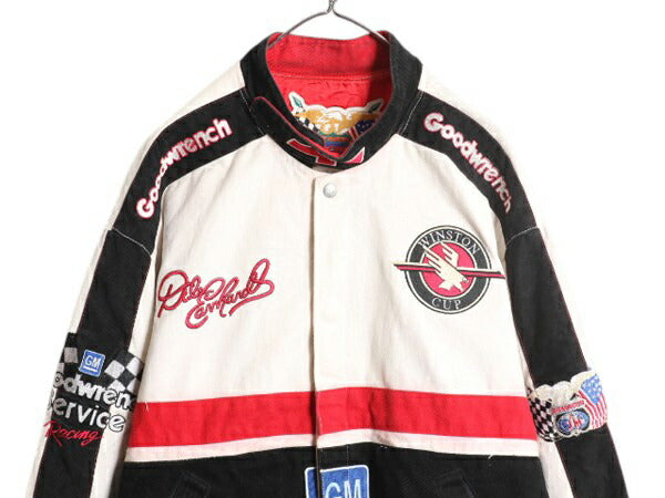90s USA製 ジェフハミルトン ナスカー レーシング ジャケット メンズ XL オールド 当時物 NASCAR 企業物 ジャンパー ブルゾン 大きいサイズ