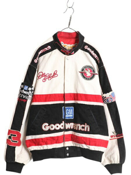 90s USA製 ジェフハミルトン ナスカー レーシング ジャケット メンズ XL オールド 当時物 NASCAR 企業物 ジャンパー ブルゾン 大きいサイズ