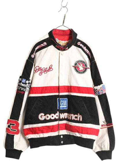 90s USA製 ジェフハミルトン ナスカー レーシング ジャケット メンズ XL オールド 当時物 NASCAR 企業物 ジャンパー ブルゾン 大きいサイズ