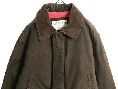 00s オービス ハンティング ジャケット メンズ M 旧タグ オールド ORVIS アウトドア コットン ノンワックス ハーフ コート フィールド 濃茶