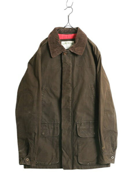 00s オービス ハンティング ジャケット メンズ M 旧タグ オールド ORVIS アウトドア コットン ノンワックス ハーフ コート フィールド 濃茶