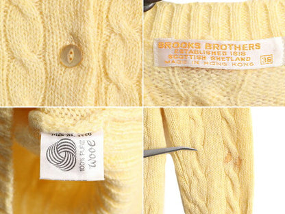 70s ブルックスブラザーズ シェットランド ウール ケーブル ニット カーディガン レディース S 程/ ヴィンテージ BROOKS BROTHERS セーター
