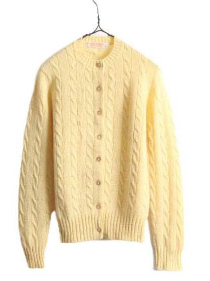 70s ブルックスブラザーズ シェットランド ウール ケーブル ニット カーディガン レディース S 程/ ヴィンテージ BROOKS BROTHERS セーター