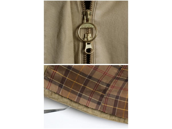 バブアー ハーフ コート レディース L 程 Barbour 中綿 キルティング ジャケット ジャンパー 3ワラント ノンオイルド フルジップ ベージュ