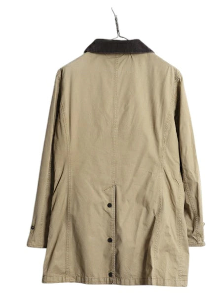 バブアー ハーフ コート レディース L 程 Barbour 中綿 キルティング ジャケット ジャンパー 3ワラント ノンオイルド フルジップ ベージュ