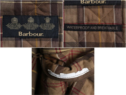 バブアー ハーフ コート レディース L 程 Barbour 中綿 キルティング ジャケット ジャンパー 3ワラント ノンオイルド フルジップ ベージュ