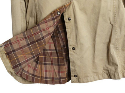 バブアー ハーフ コート レディース L 程 Barbour 中綿 キルティング ジャケット ジャンパー 3ワラント ノンオイルド フルジップ ベージュ