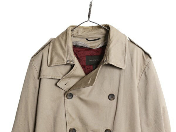バナナリパブリック トレンチ ハーフ コート メンズ L BANANA REPUBLIC 中綿 キルティング 脱着 ライナー付き ジャケット カーキ ベージュ